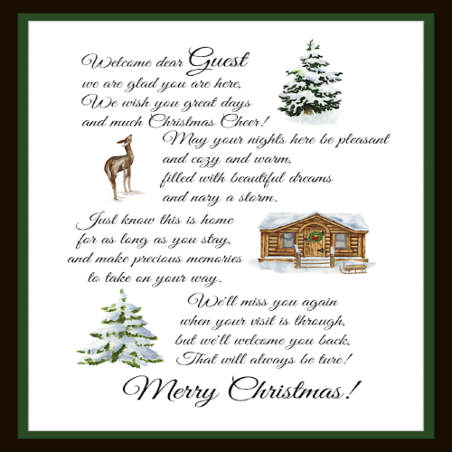 5 x 7 Christmas Guest Poem - my home of all seasons