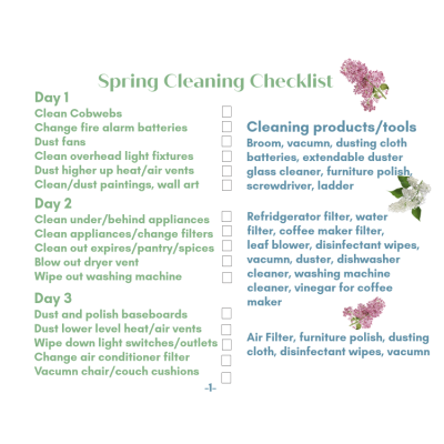Protected: Spring Cleaning Checklist 2020 (4 pages)