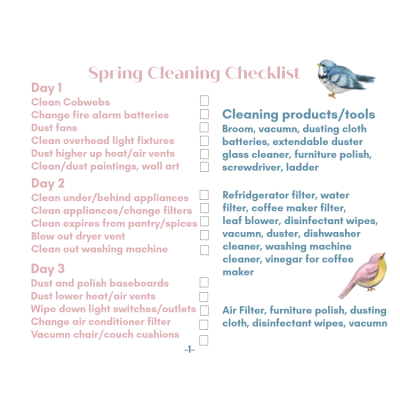 Protected: Spring Cleaning Checklist 2021 (4 pages)