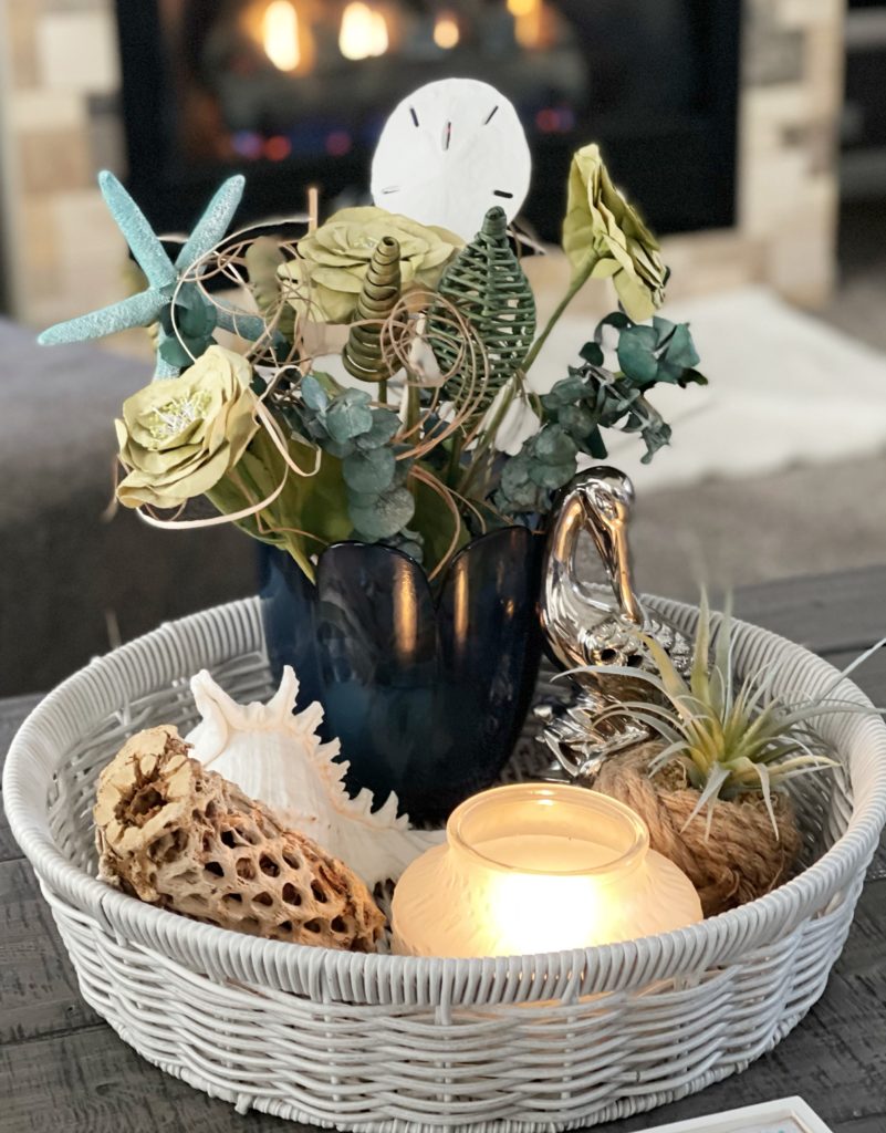 How To Add Sea Shells T0 Baskets for Easy Summer Decor - South House Designs