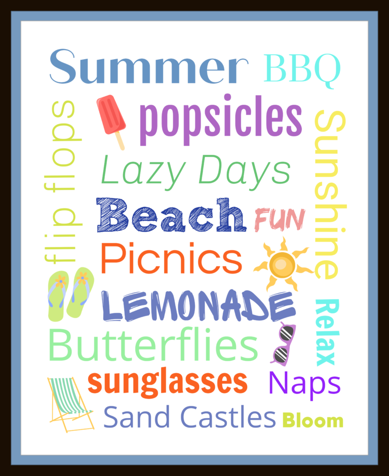 Summer Printable Art - my home of all seasons Summer Printable Art