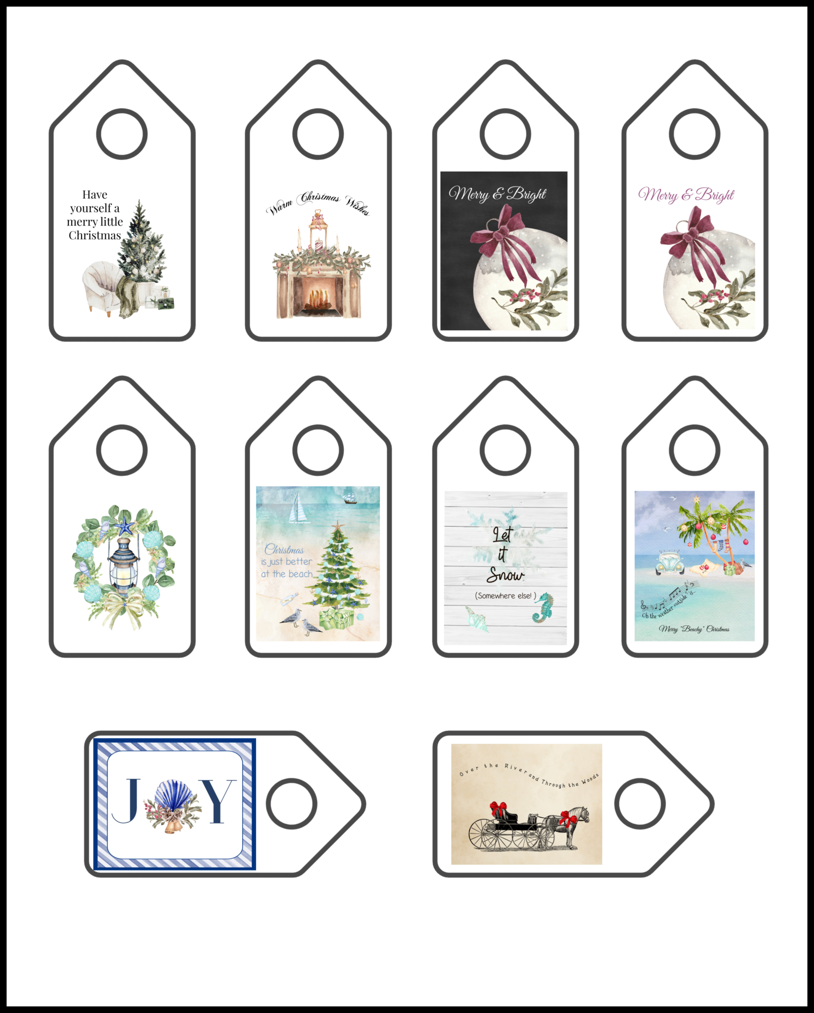 Christmas Printable Matching Gift Tags - my home of all seasons